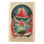 Harmony in Nature: Seal Fish, Watermelon, and Snow Wood Wall Art