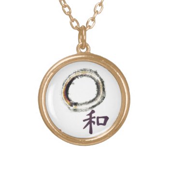 Harmony In Purple - Zen Enso Gold Plated Necklace by Zen_Ink at Zazzle