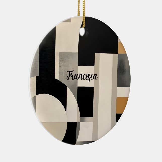 Harmony in Shades: Abstract Composition of B & w Ceramic Ornament (Right)