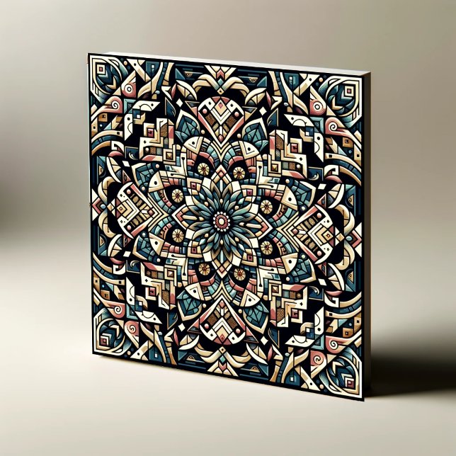 Harmony in Symmetry: A Geometric Masterpiece Ceramic Tile (Creator Uploaded)