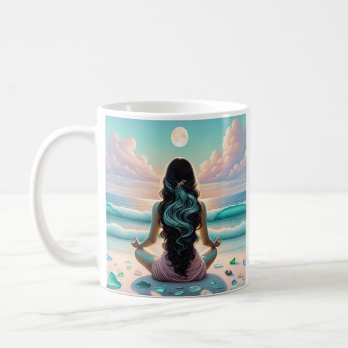 Harmony Meditation on Beach Coffee Mug