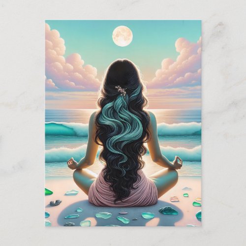 Harmony Meditation on Beach Postcard