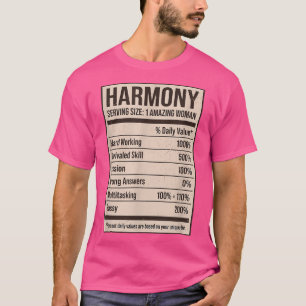 Harmony Nutrition Facts Name Nickname Alias Title  T-Shirt
