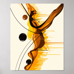 Harmony of Amber and Black Abstract Motion Poster
