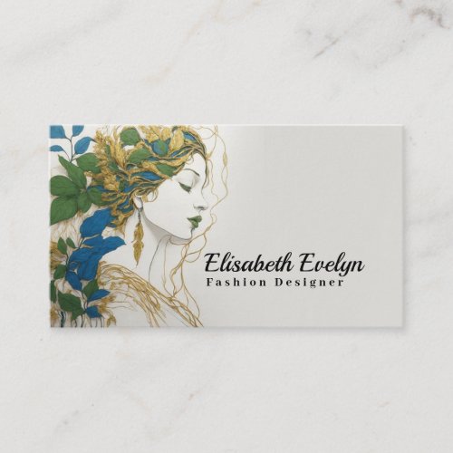 Harmony of Colors Silhouette Gold Green Blue Business Card
