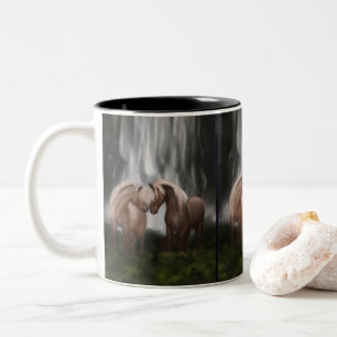 Harmony of Horses: Icelandic Serenity Two-Tone Coffee Mug