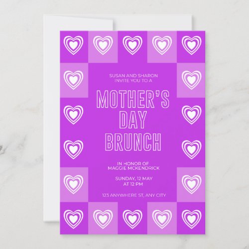 Harmony of Love in Purple Symphony Mothers Day  Invitation