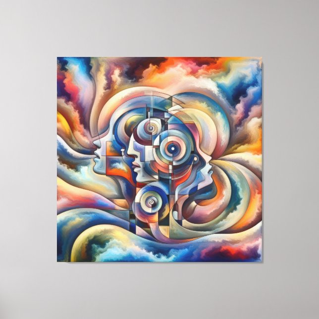 Harmony of Minds - Abstract Woman - Surreal Art Canvas Print (Front)