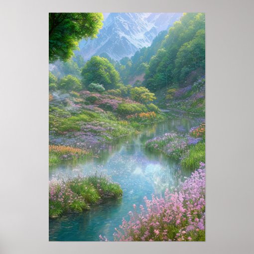 Harmony of Nature, Sping landscape Poster  Zazzle