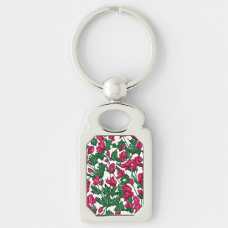 harmony of pink and white flowers keychain