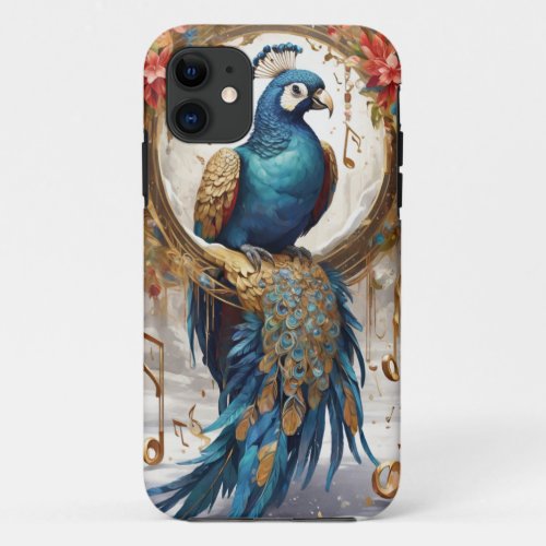 Harmony of Plumage Dancing Peacock iPhone Case