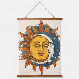 Harmony of Sun and Moon Hanging Tapestry