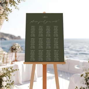 HARMONY Olive Green 12 Table Wedding Seating Plan Foam Board