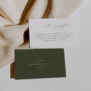 HARMONY Olive Green Wedding A Note On Gifts Enclosure Card