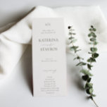 HARMONY Olive Green Wedding Program<br><div class="desc">HARMONY | Olive Green,  wedding program. Features,  olive green typography on light beige backgrounds. Dainty botanical branch monogram illustration.</div>