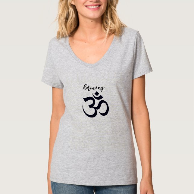 Harmony Om Yoga Symbol T-Shirt (Front)