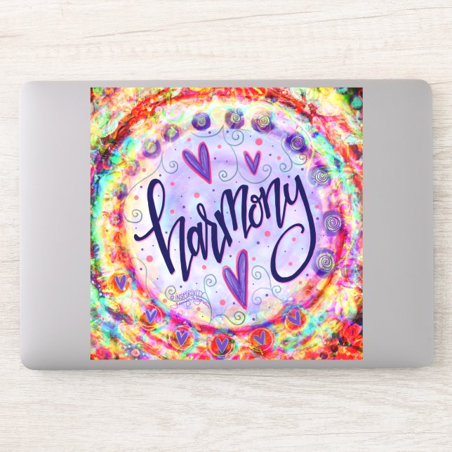 Harmony Pretty Floral Inspiring Inspirivity Sticker (Computer)