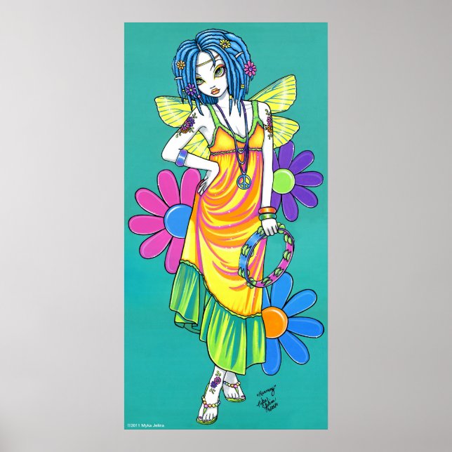 "Harmony" Rainbow Flower Child Fairy Poster (Front)