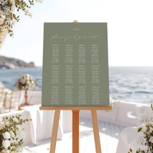HARMONY Sage Green 12 Table Wedding Seating Plan Foam Board