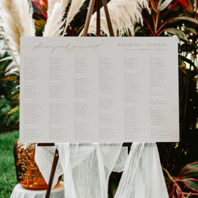 HARMONY Sage Wedding Alphabetical Seating Chart Foam Board (Creator Uploaded)