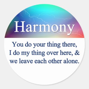 Harmony Stickers by egogenius at Zazzle