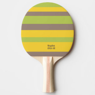 Harmony Stripes Lines Brown Yellow Green Ping Pong Paddle