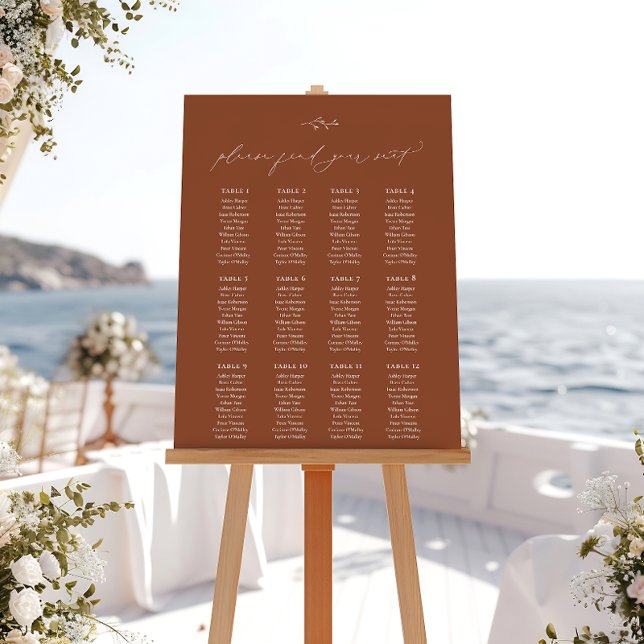 HARMONY Terracotta 12 Table Wedding Seating Plan Foam Board (Creator Uploaded)