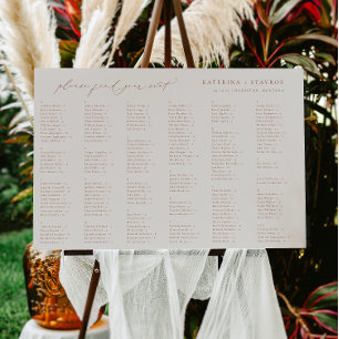 HARMONY Terracotta Alphabetical Seating Chart Foam Board