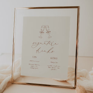 HARMONY Terracotta Signature Drinks Wedding Poster