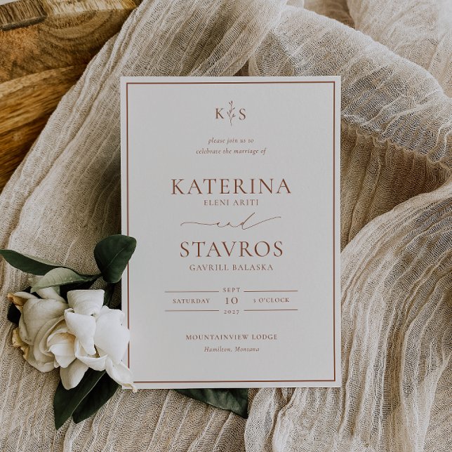 HARMONY Terracotta Wedding Invitation (Creator Uploaded)