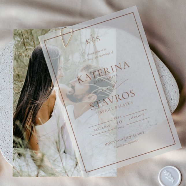 HARMONY | Terracotta Wedding  Vellum Invitations (Creator Uploaded)