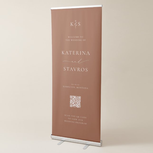 HARMONY Terracotta Wedding Welcome Retractable Banner (3/4)