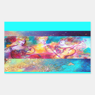 HARMONY TRIO MUSIC CONCERT WRAPPING PAPER RECTANGULAR STICKER