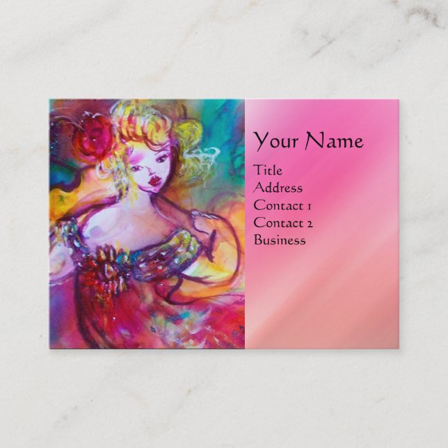 HARMONY TRIO SPRING CONCERT MONOGRAM ,Black Pink Business Card (Front)