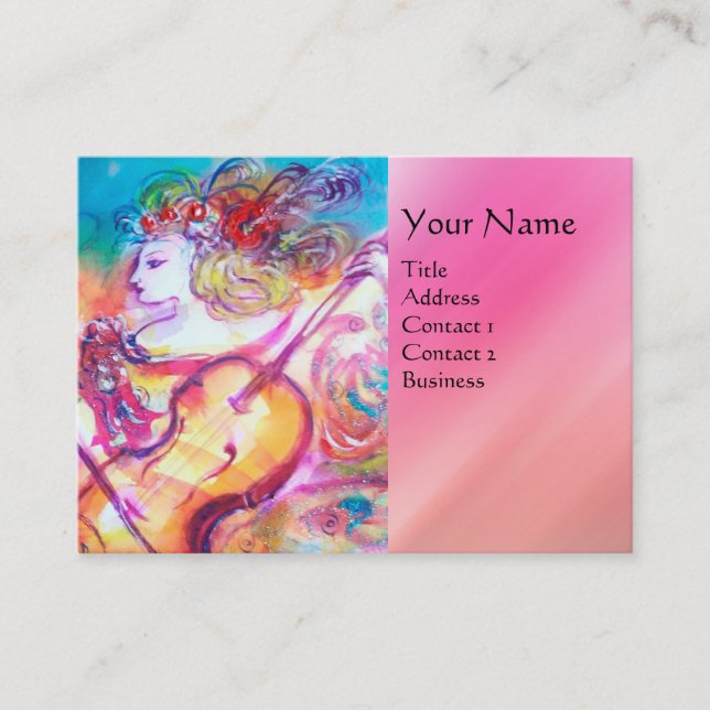 HARMONY TRIO SPRING CONCERT MONOGRAM ,Black Pink Business Card (Front)