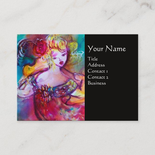 HARMONY TRIO SPRING CONCERT MONOGRAM ,Black Pink Business Card (Front)