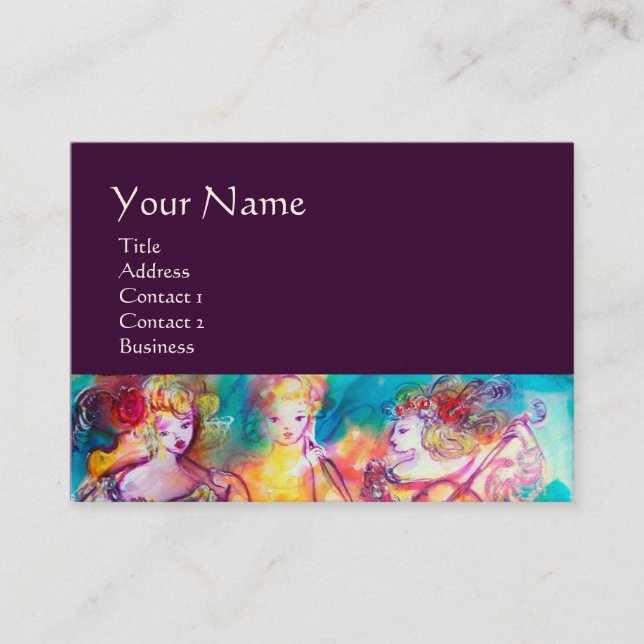 HARMONY TRIO SPRING CONCERT MONOGRAM ,purple Business Card (Front)