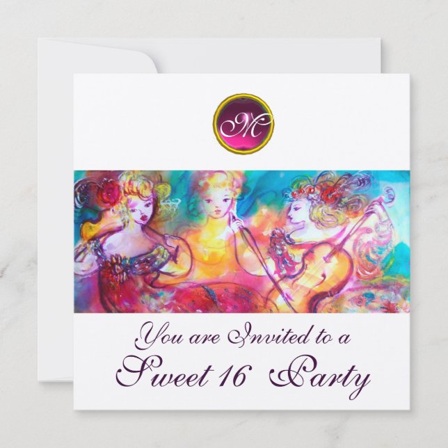 HARMONY TRIO SPRING CONCERT,Sweet 16 Birthday Invitation (Front)