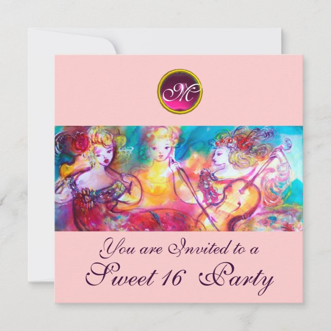 HARMONY TRIO SPRING CONCERT,Sweet 16 Birthday Invitation (Front)