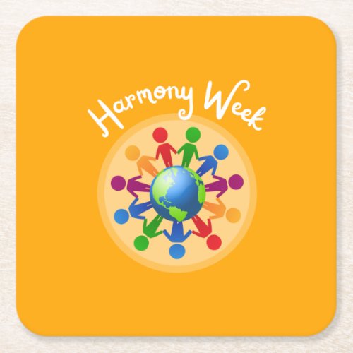 Harmony Week  Square card coaster