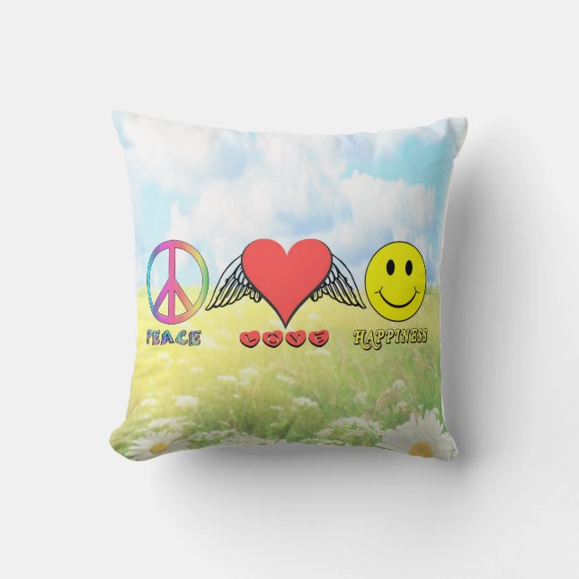 Harmony - Wishing you Peace, Love and Happiness! Throw Pillow (Front)