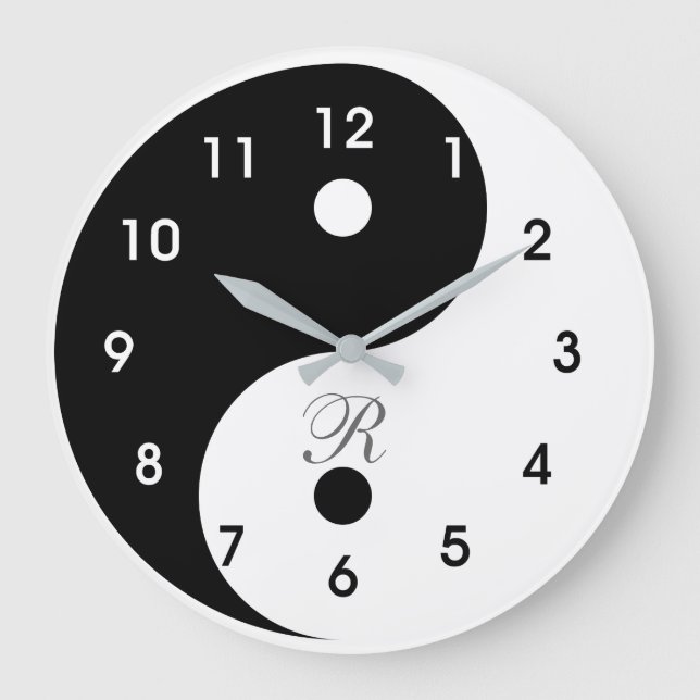 Harmony Yin Yang Monogram Wall Clock (Front)