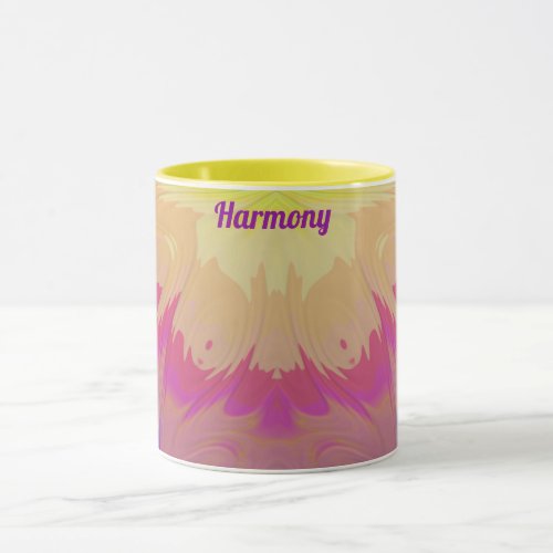 HARMONY Zany 3D Fractal  Pink Purple Blue Yellow Mug