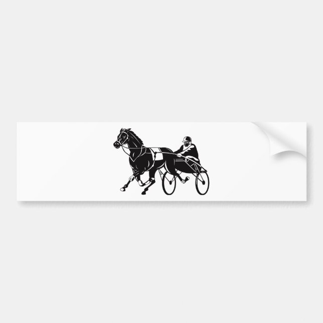 harness cart horse racing sulkies bumper sticker (Front)