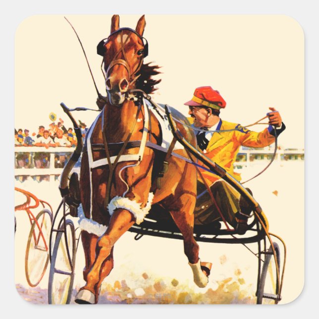 Harness Race Square Sticker (Front)