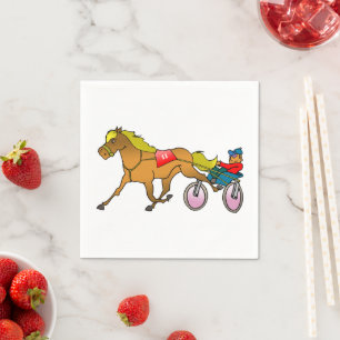 Harness Racing Horse and Driver Napkins