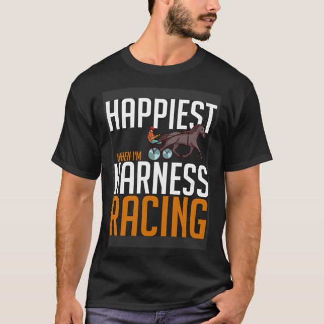 Harness Racing Horse Race Track Racer Trotting Hor T-Shirt (Front)