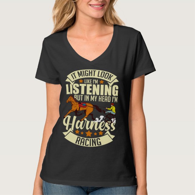 Harness Racing Horse Race Track Racer Trotting Hor T-Shirt (Front)