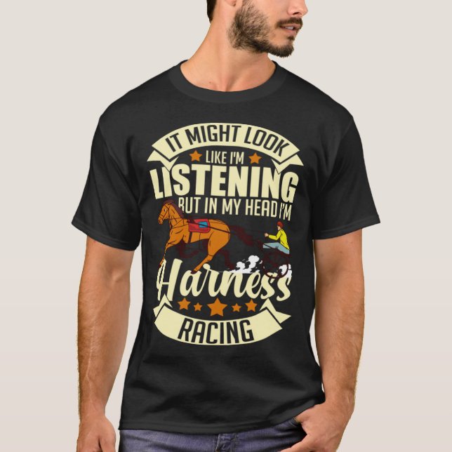 Harness Racing Horse Race Track Racer Trotting Hor T-Shirt (Front)