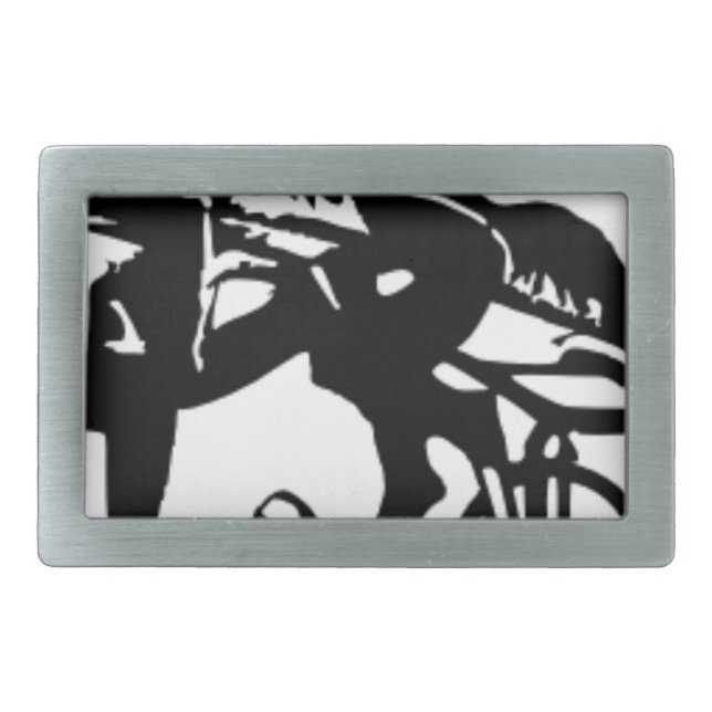 Harness Racing Horse Rectangular Belt Buckle (Front)